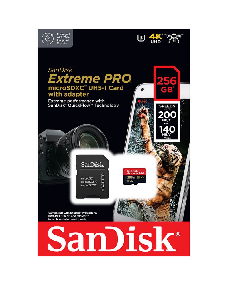 Sandisk Extreme Pro 256GB MicroSDXC 200MB/s Memory Card